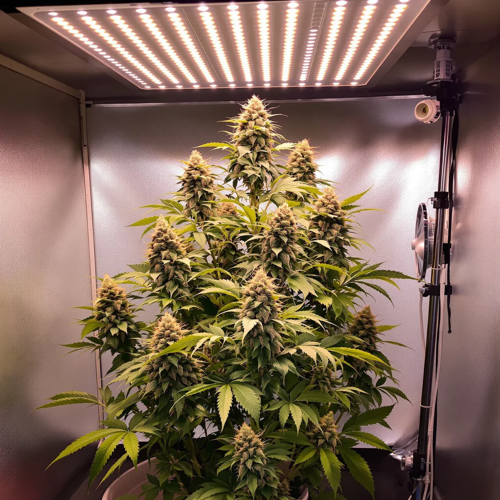 Planta de cannabis 13 Dawgs en fase de floración — 120-180 cm feminizada