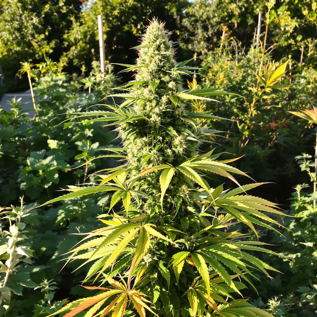 24k Gold 43% indica / 57% sativa — flor con tricomas visibles