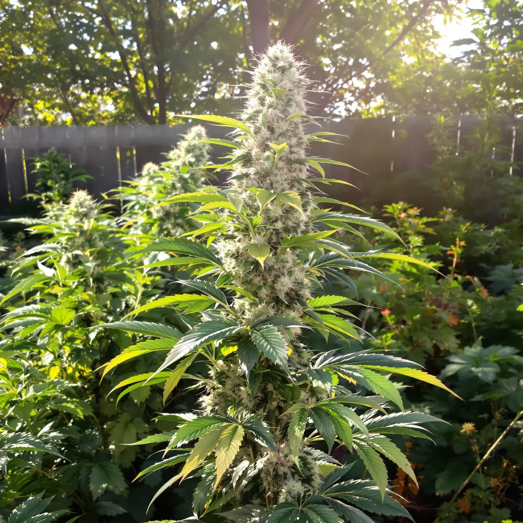 303 OG 58% indica / 42% sativa — flor con tricomas visibles