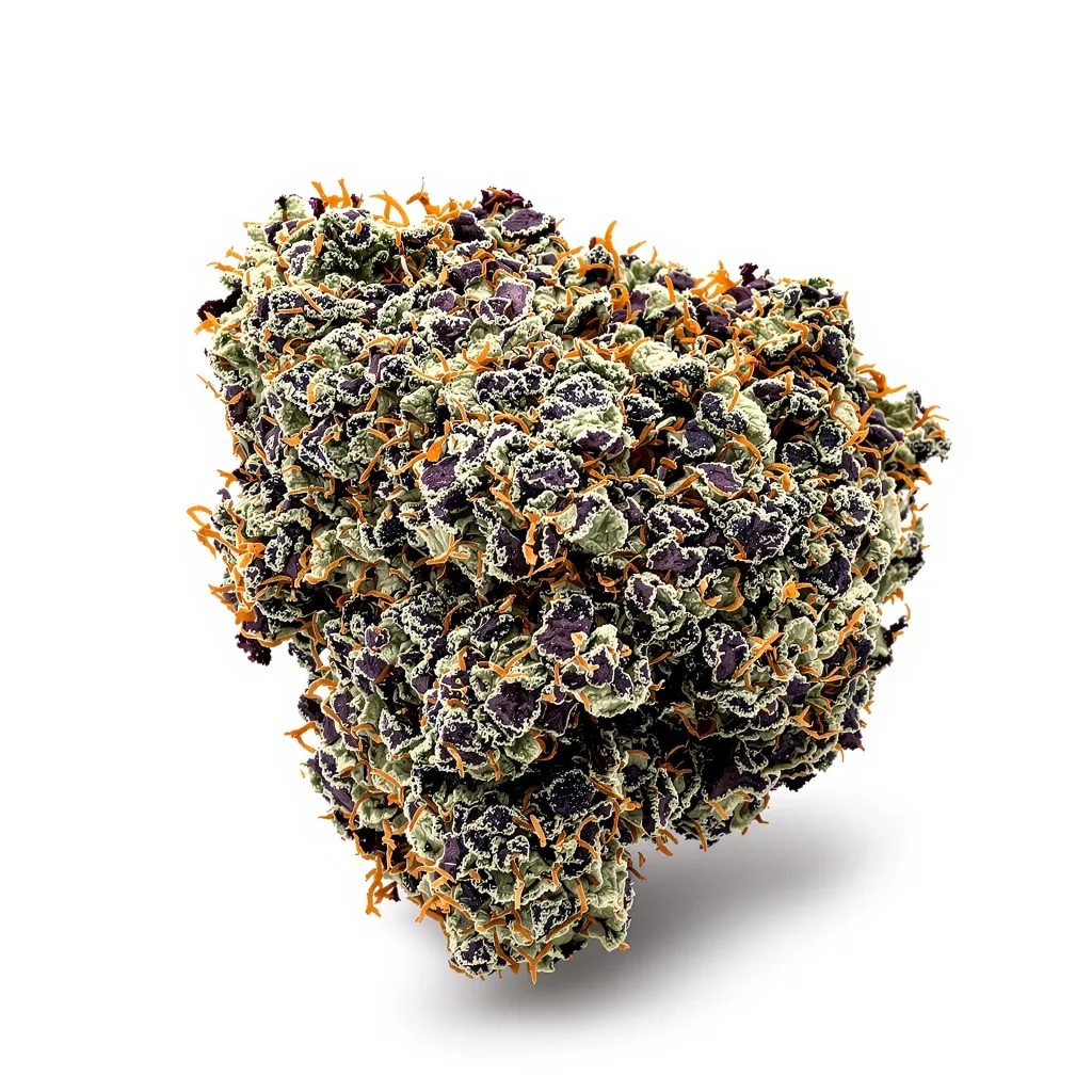 501st OG 74% indica / 26% sativa — flor con tricomas visibles