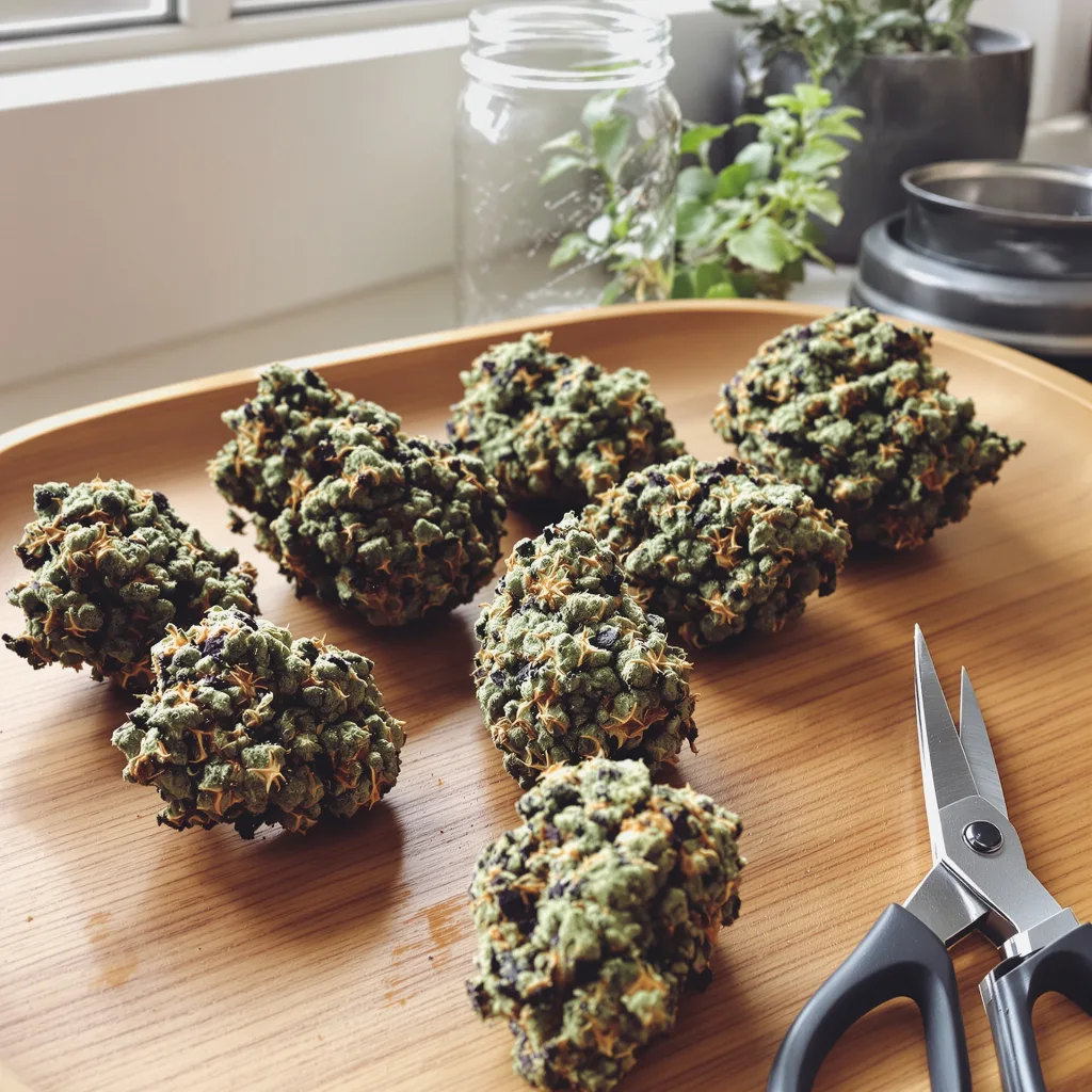 5th Element 79% indica / 21% sativa — flor con tricomas visibles