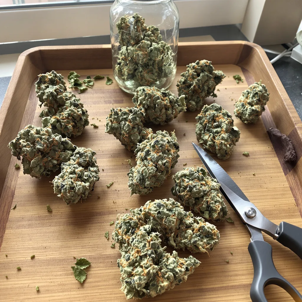 707 Headband 13% indica / 87% sativa — flor con tricomas visibles