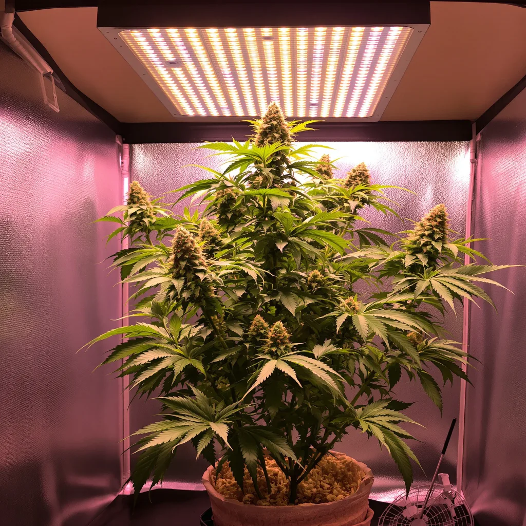 Planta de cannabis 9 Pound Hammer en fase de floración — 60-100 cm autofloración