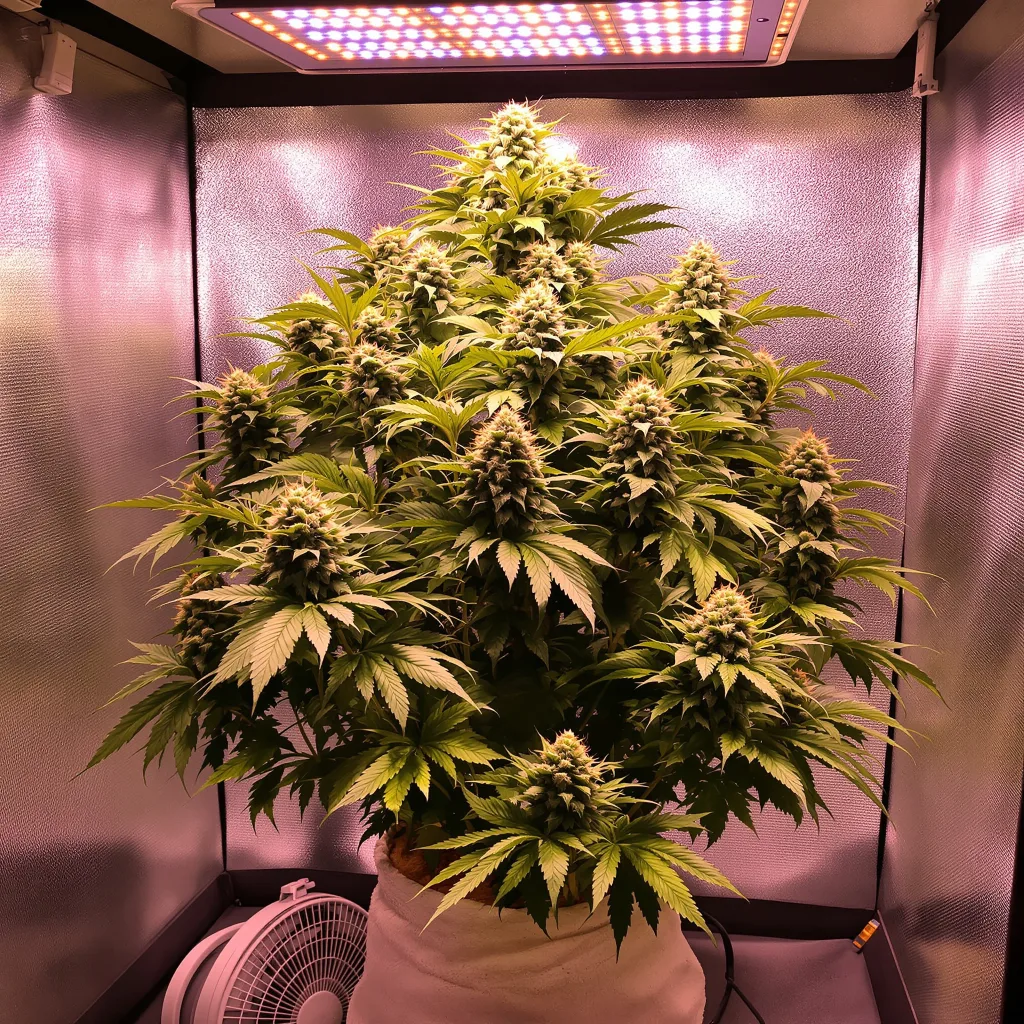 Planta de cannabis 9 Pound Hammer en fase de floración — 90-130 cm feminizada