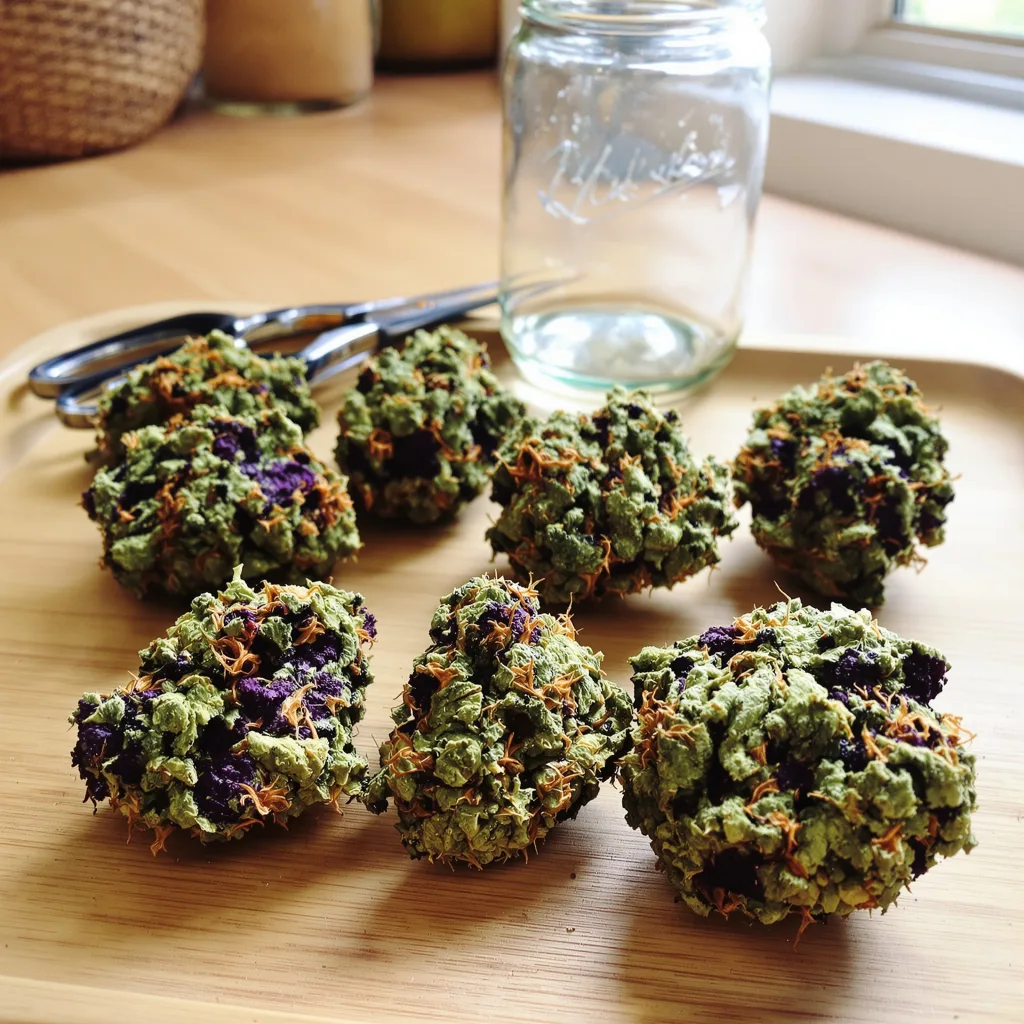A-Train 79% indica / 21% sativa — flor con tricomas visibles