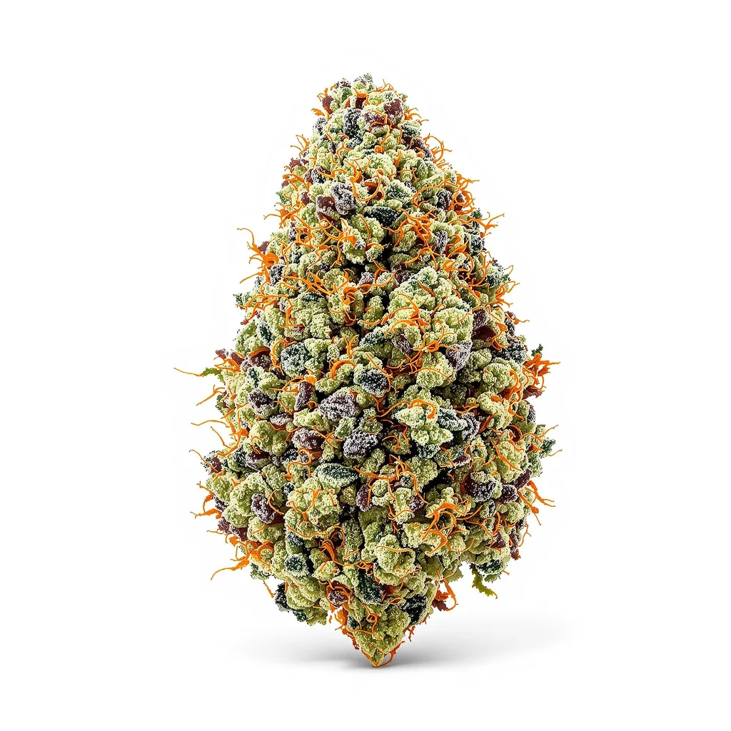 Aberdeen 40% indica / 60% sativa — flor con tricomas visibles