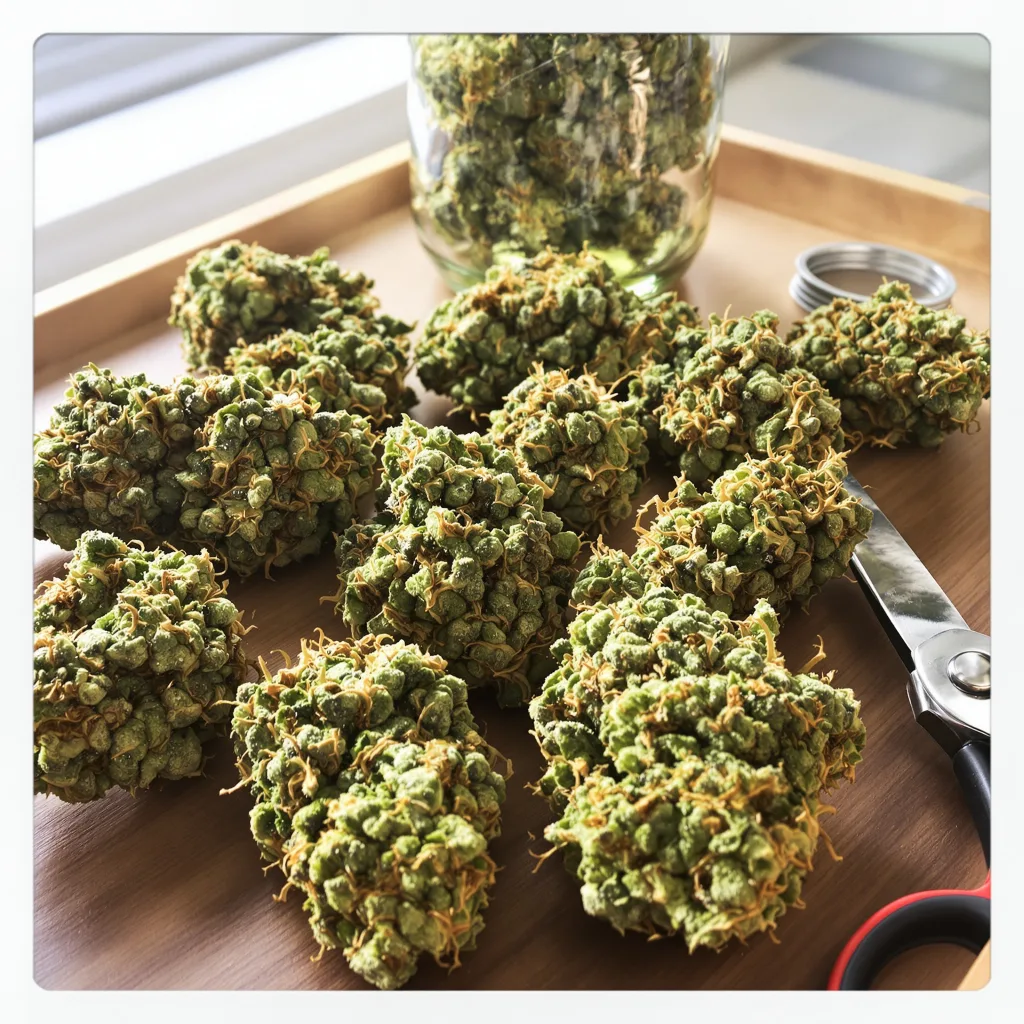 Acapulco Gold 20% indica / 70% sativa — flor con tricomas visibles