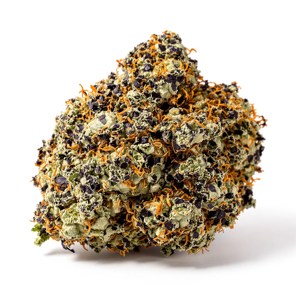Ace Killer OG 66% indica / 34% sativa — flor con tricomas visibles