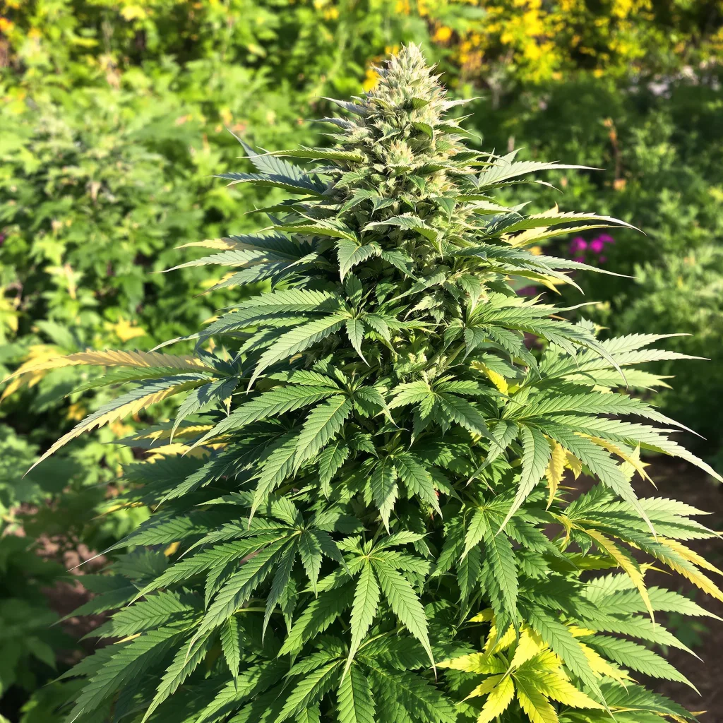 Ace of Spades 66% indica / 34% sativa — flor con tricomas visibles