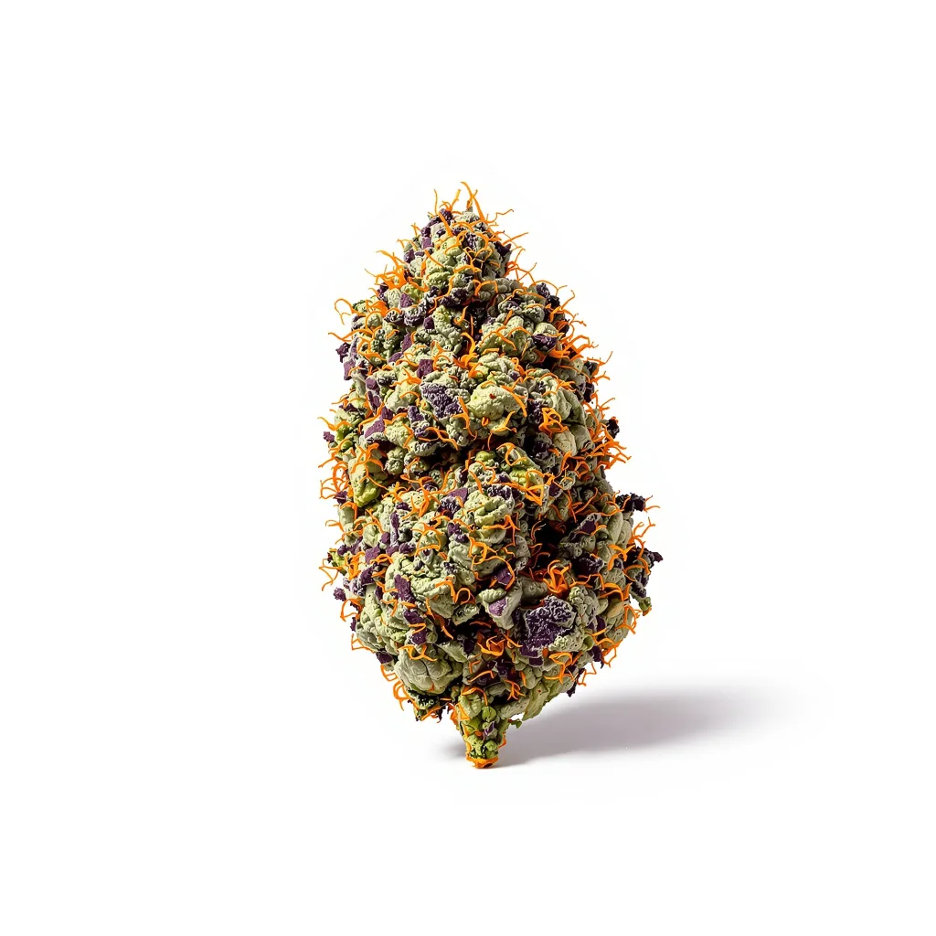 Ace of Spades 66% indica / 34% sativa — flor con tricomas visibles