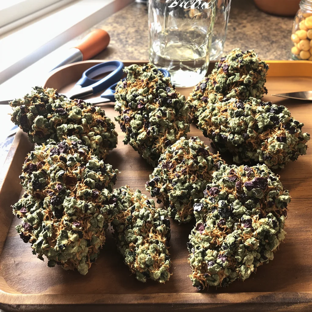 Ace of Spades 66% indica / 34% sativa — flor con tricomas visibles
