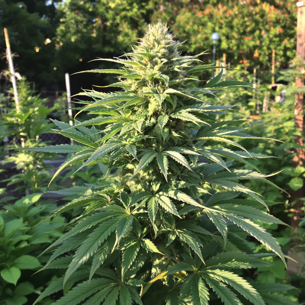 Ace of Spades 66% indica / 34% sativa — flor con tricomas visibles
