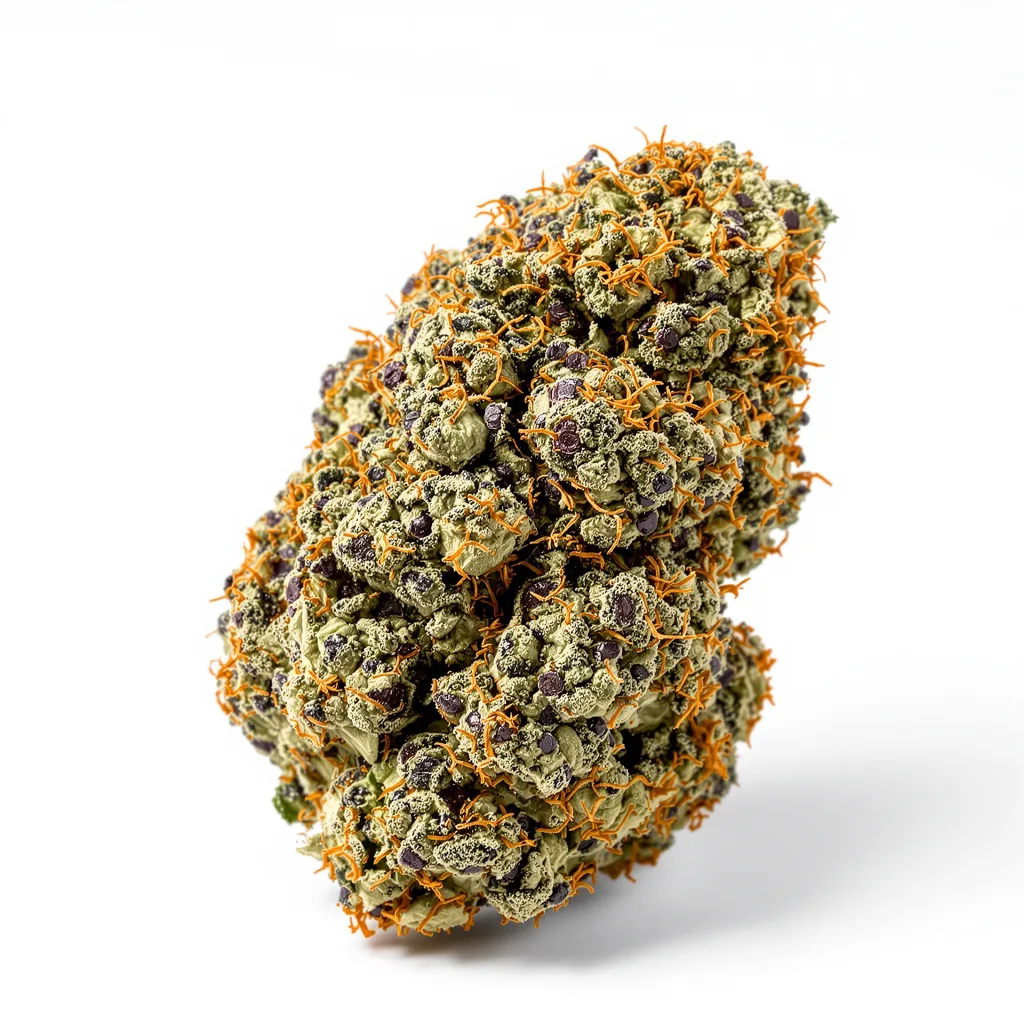 Ace of Spades 66% indica / 34% sativa — flor con tricomas visibles