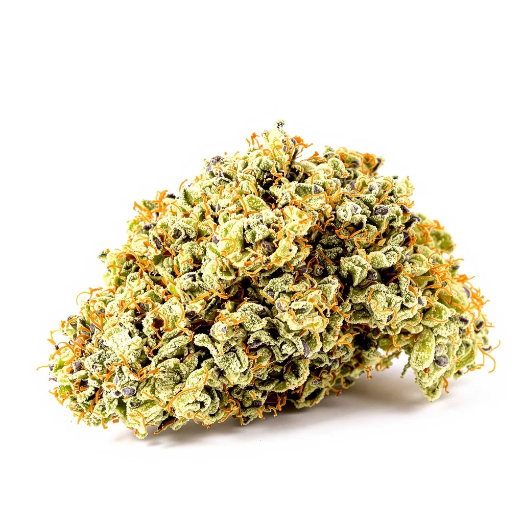 Afcrack 59% indica / 41% sativa — flor con tricomas visibles