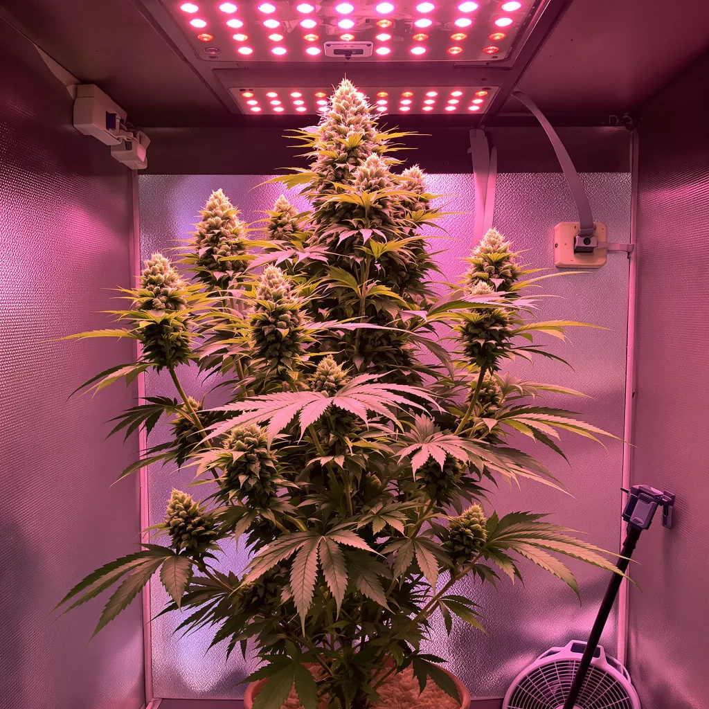 Planta de cannabis Afghan Big Bud en fase de floración — 60-100 cm autofloración