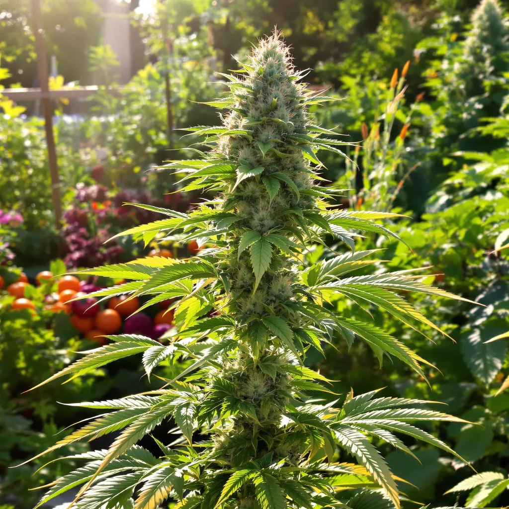 Afghan Big Bud 56% indica / 44% sativa — flor con tricomas visibles
