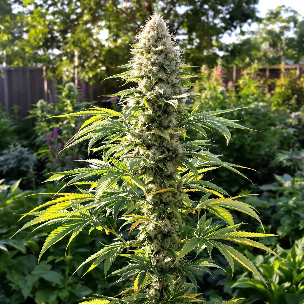 Afghan Big Bud 56% indica / 44% sativa — flor con tricomas visibles