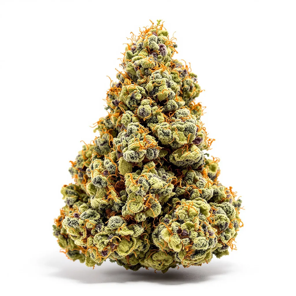 Afghan Big Bud 56% indica / 44% sativa — flor con tricomas visibles