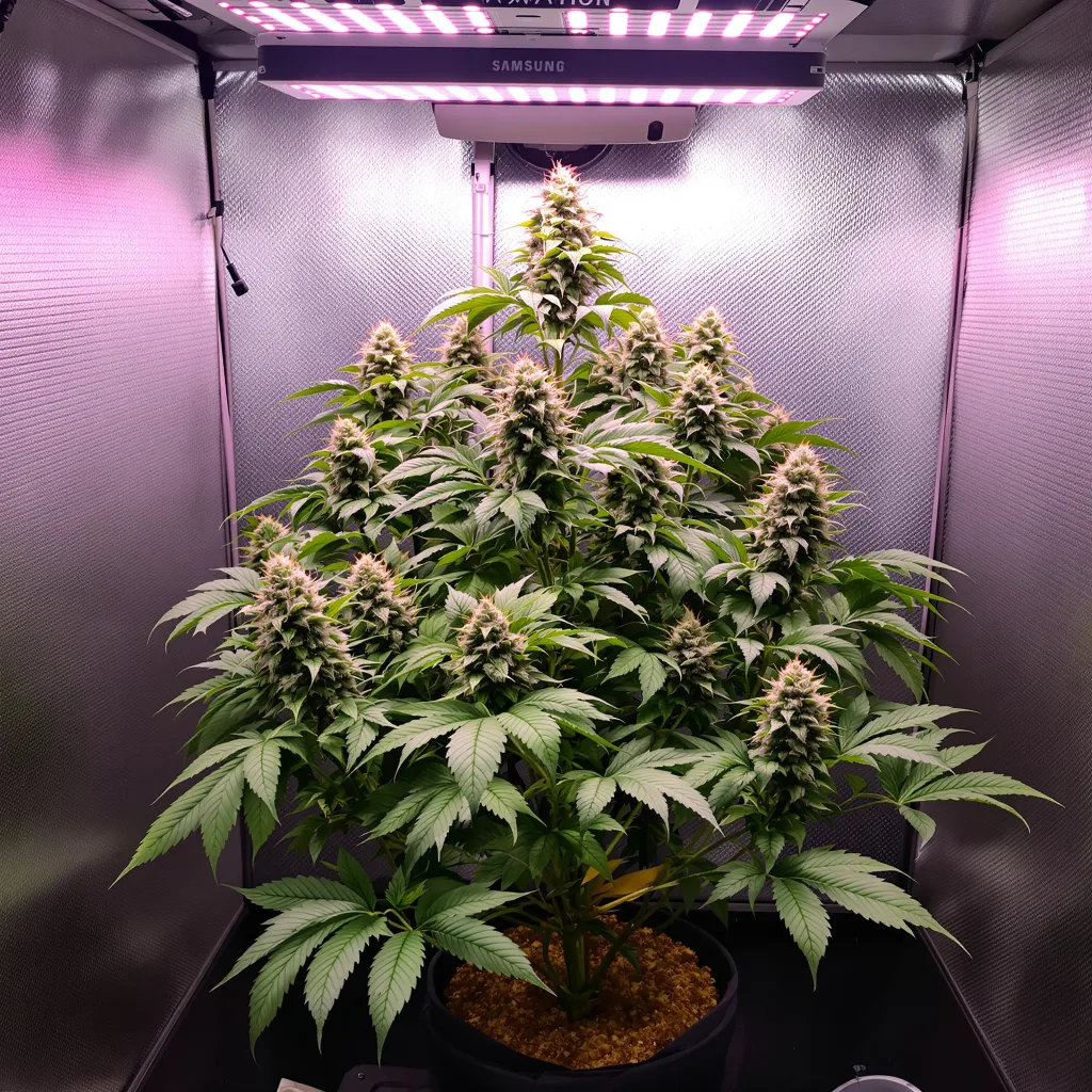 Planta de cannabis Afghan Hawaiian en fase de floración — 60-100 cm autofloración