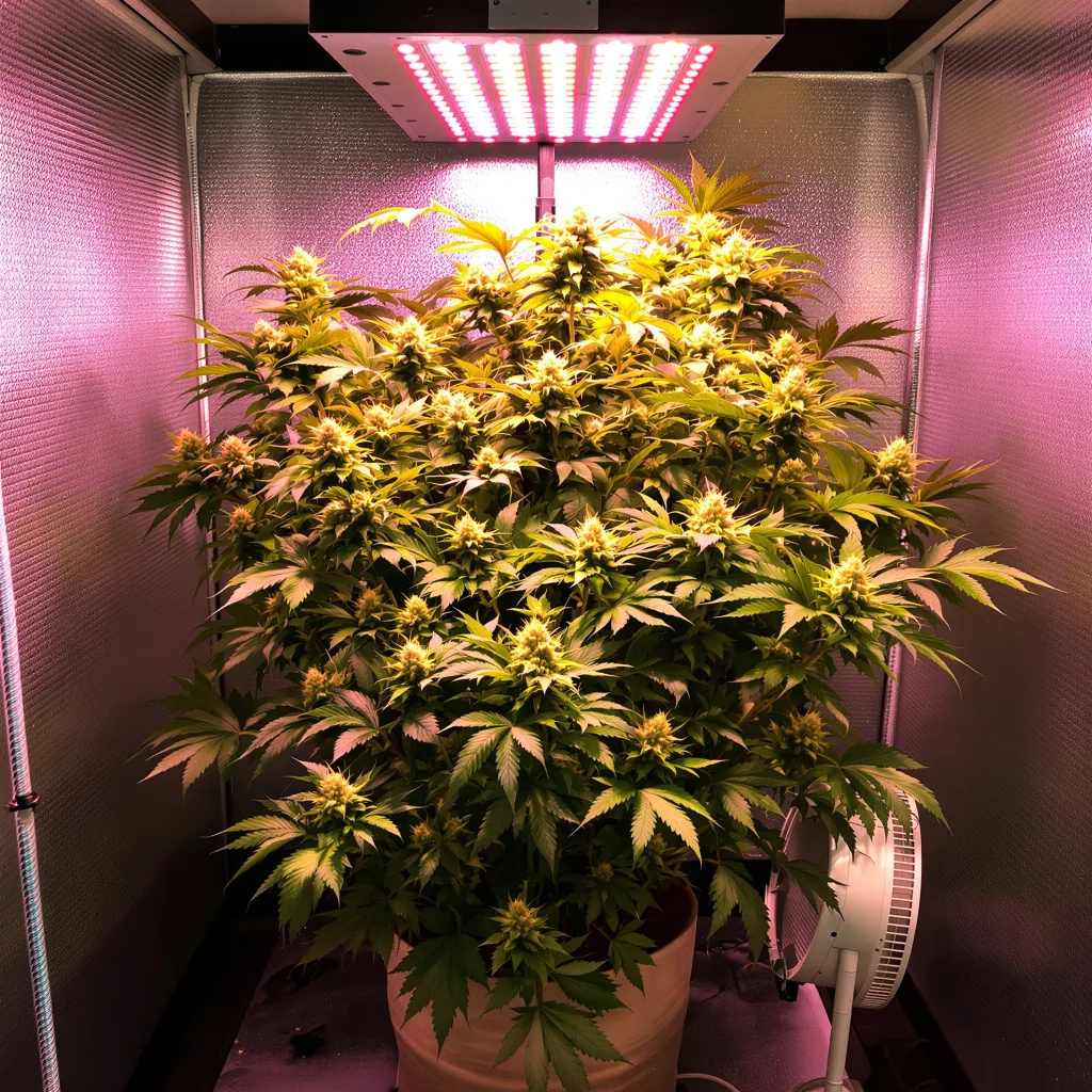 Planta de cannabis Afghan Kush en fase de floración — 60-100 cm autofloración