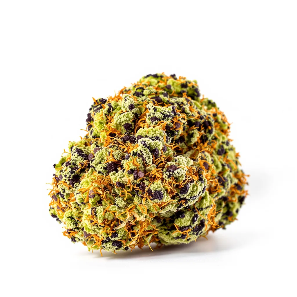 Afghan Kush 67% indica / 33% sativa — flor con tricomas visibles