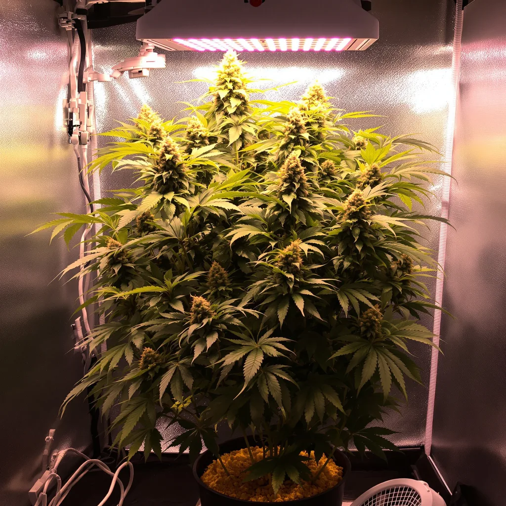 Planta de cannabis Afghan Skunk en fase de floración — 60-100 cm autofloración