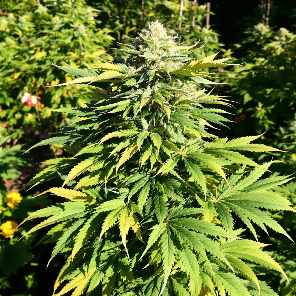 Afghan Skunk 69% indica / 31% sativa — flor con tricomas visibles