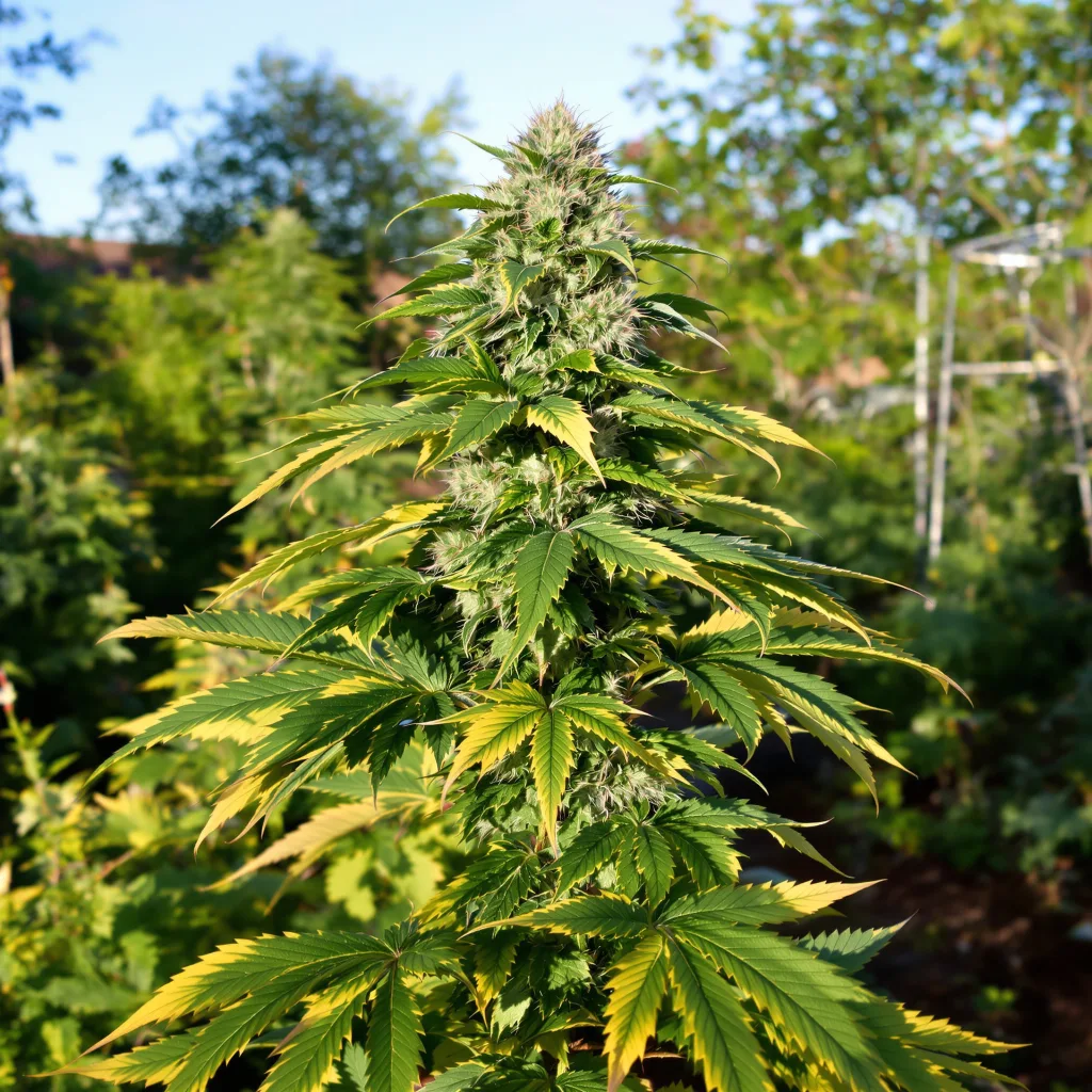 Afghani 70% indica / 30% sativa — flor con tricomas visibles