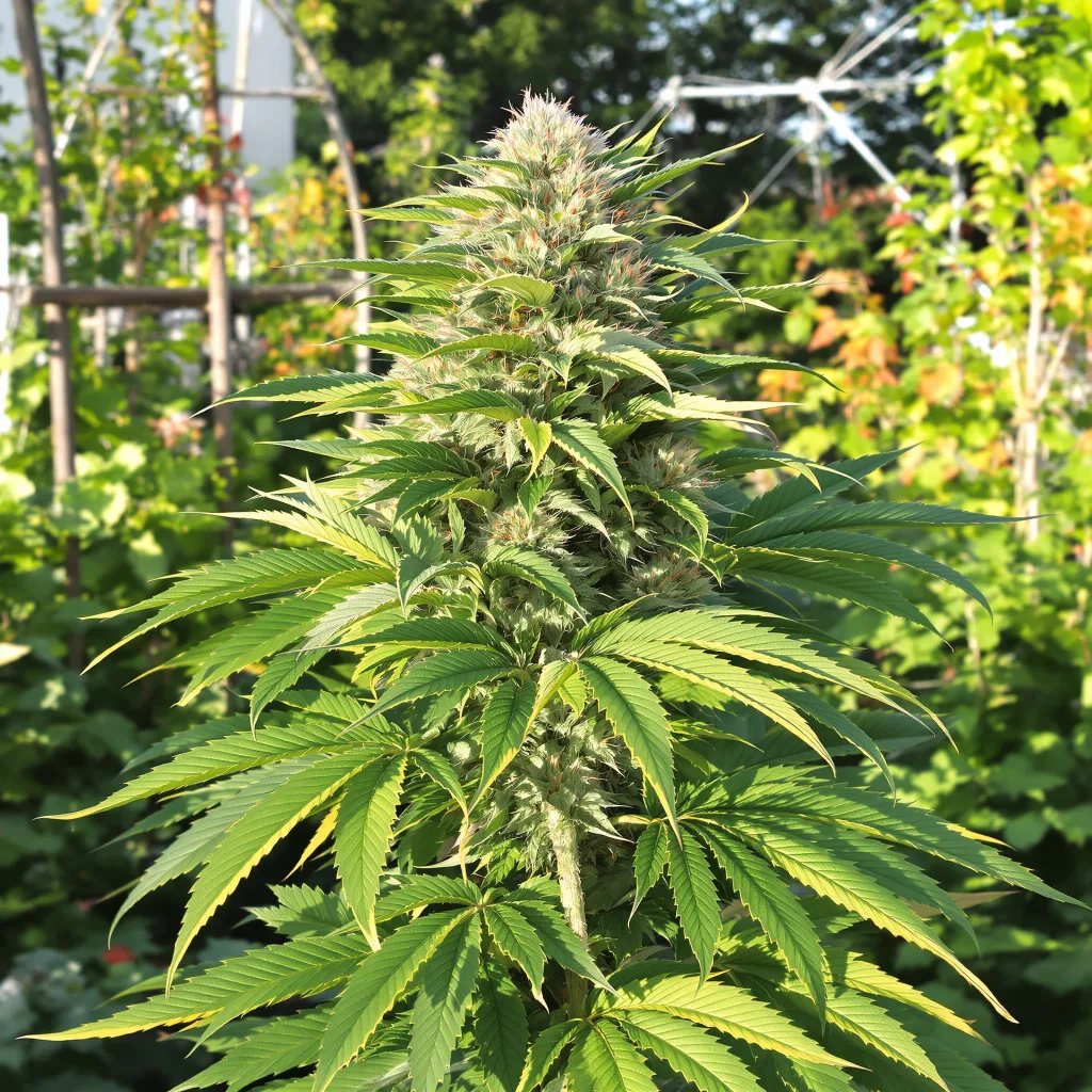 Afghani Bullrider 70% indica / 30% sativa — flor con tricomas visibles