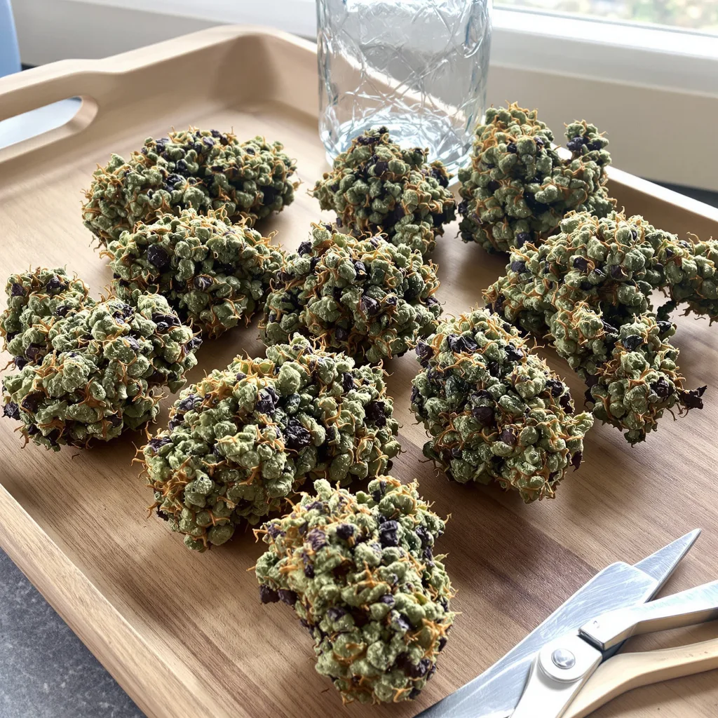 Afgooey 65% indica / 35% sativa — flor con tricomas visibles
