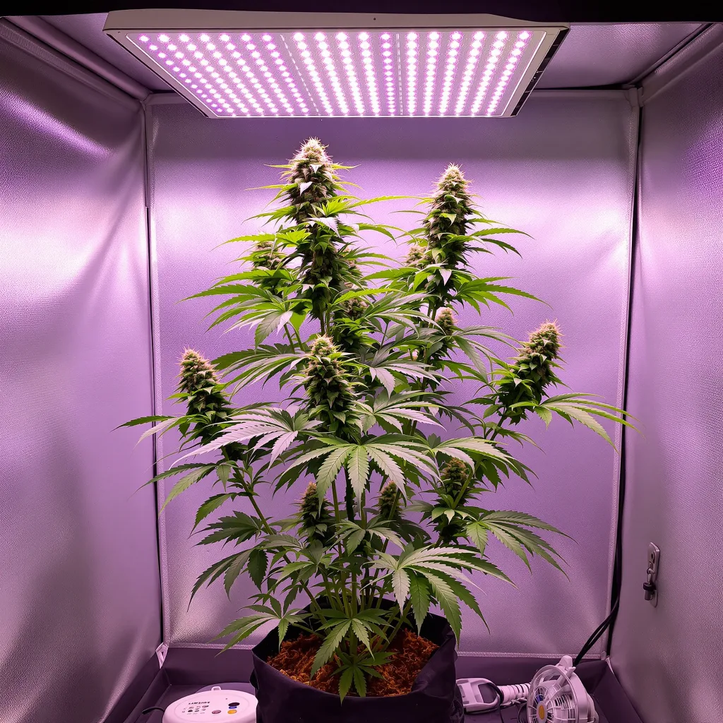 Planta de cannabis Afgooey en fase de floración — 60-100 cm autofloración