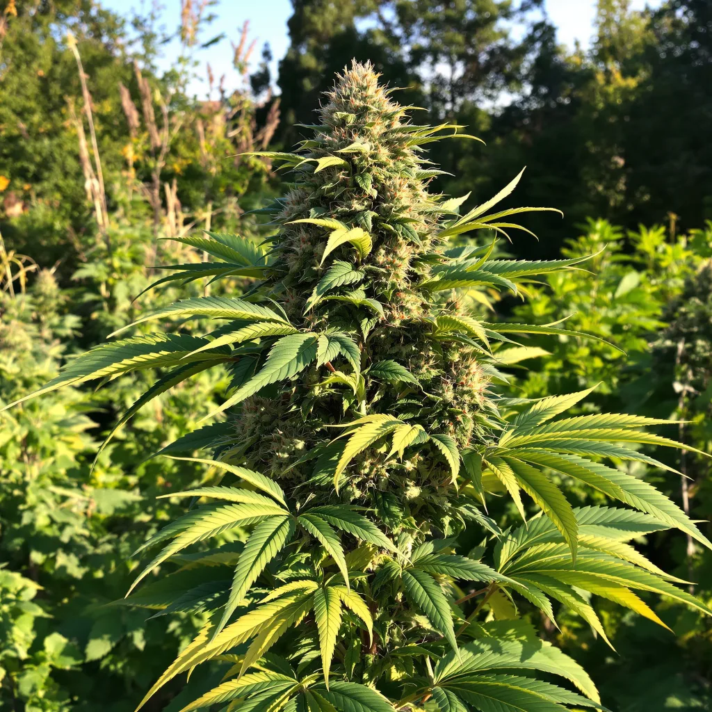 Afgooey 65% indica / 35% sativa — flor con tricomas visibles
