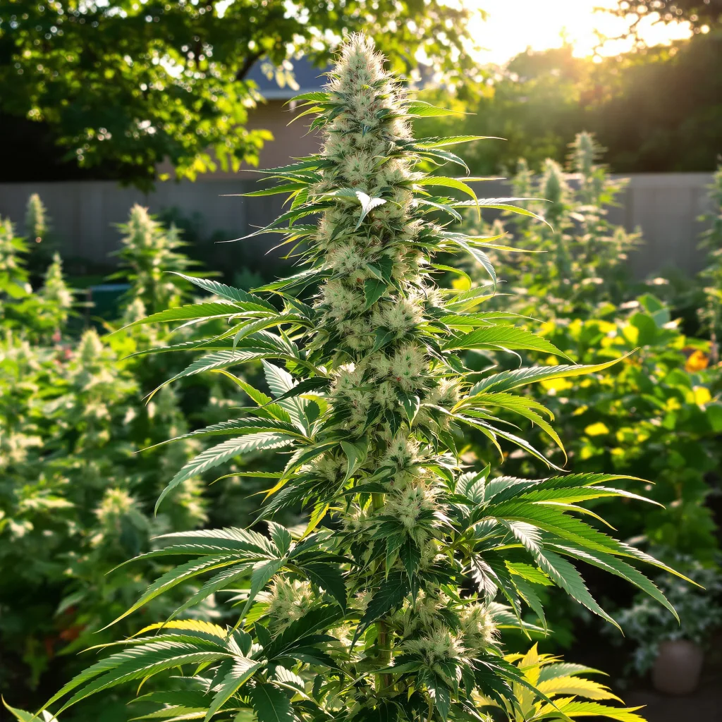 Afwreck 55% indica / 45% sativa — flor con tricomas visibles