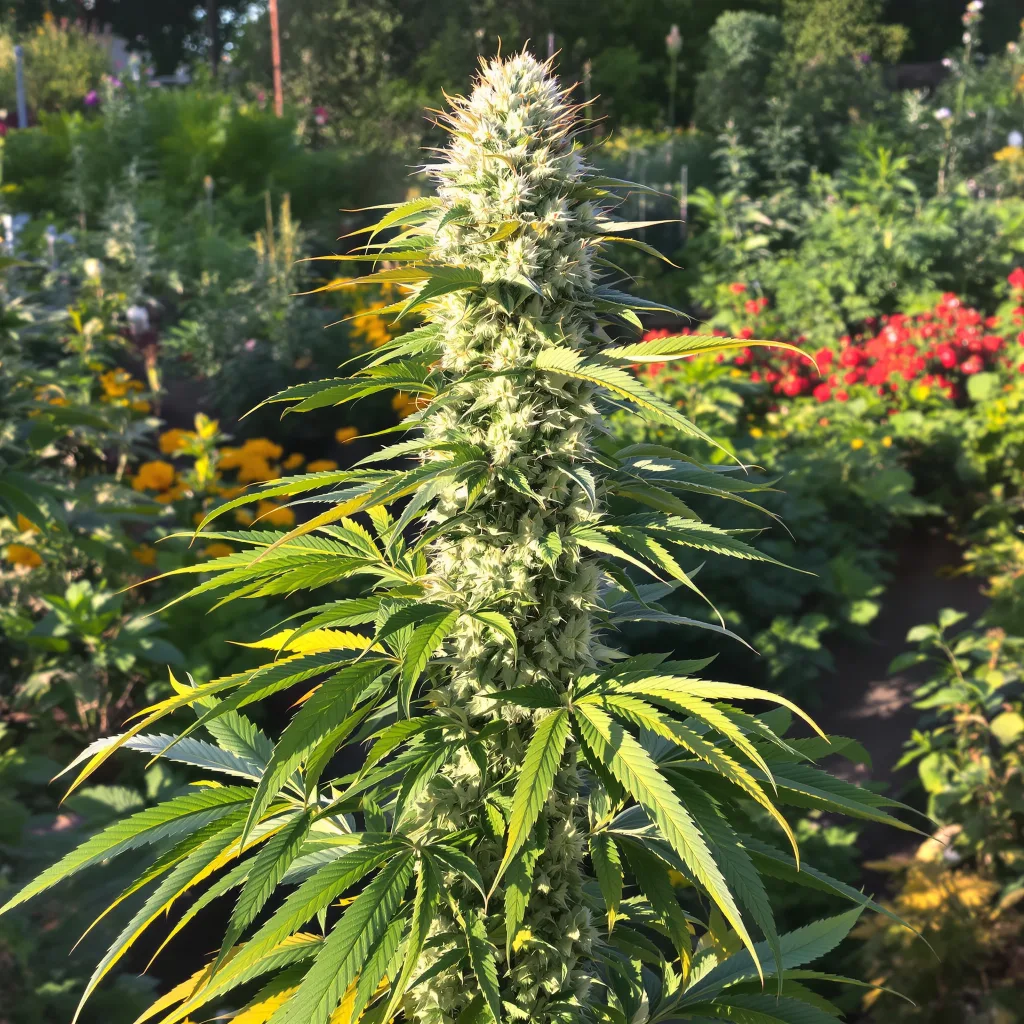 Agent Orange 61% indica / 39% sativa — flor con tricomas visibles