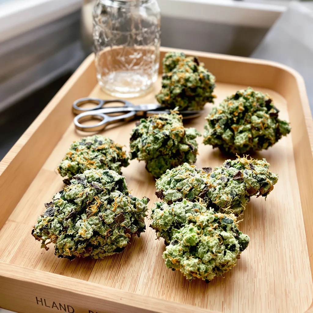 Agent Orange 61% indica / 39% sativa — flor con tricomas visibles