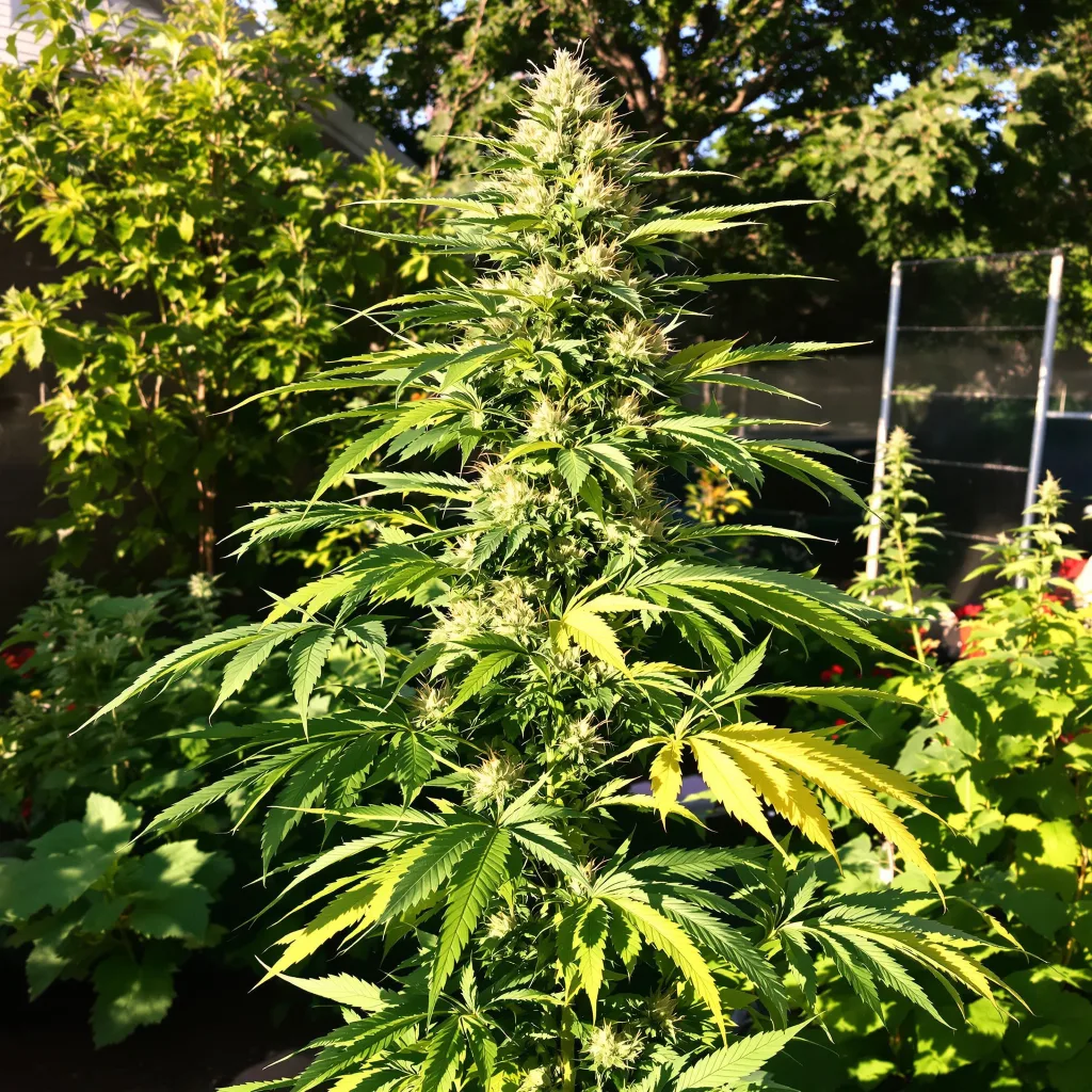Agent Orange 61% indica / 39% sativa — flor con tricomas visibles