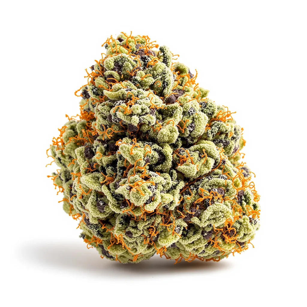 AK-48 51% indica / 49% sativa — flor con tricomas visibles