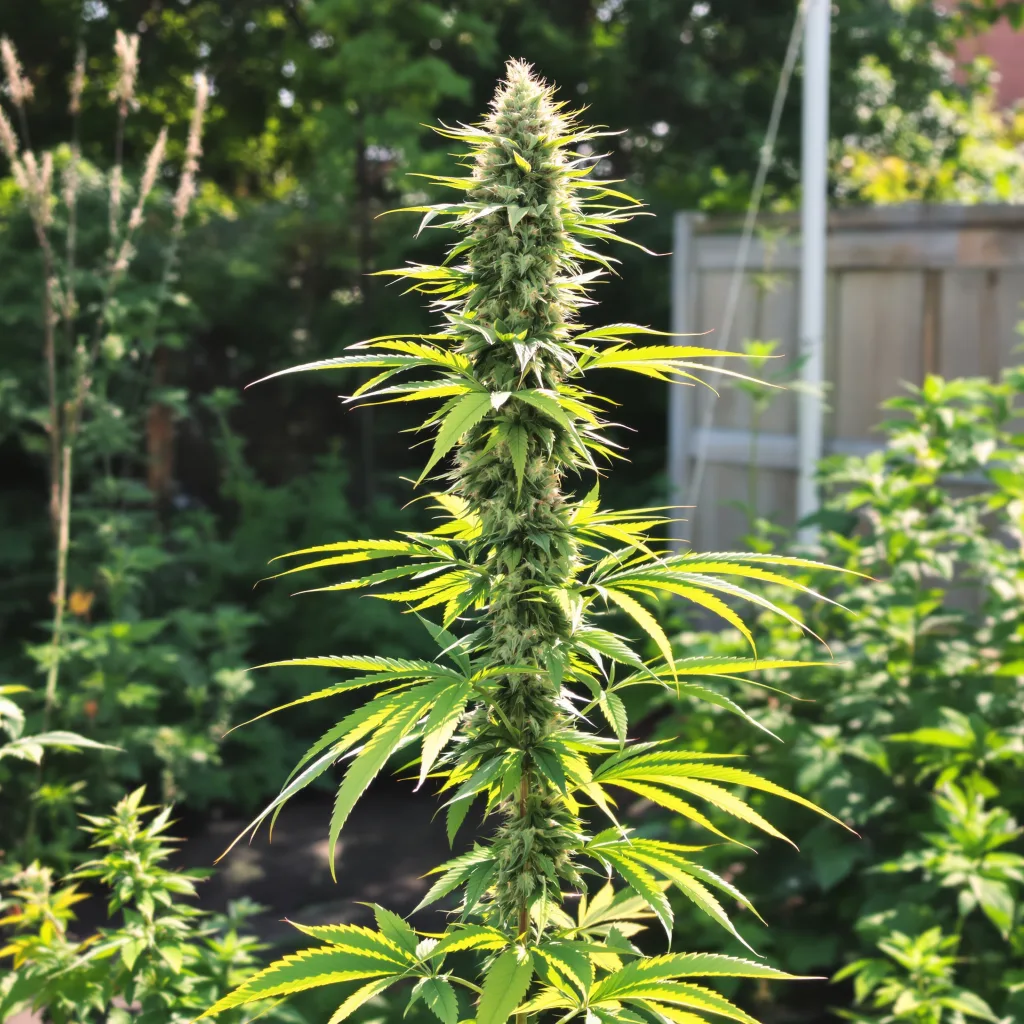 AK 6% indica / 94% sativa — flor con tricomas visibles