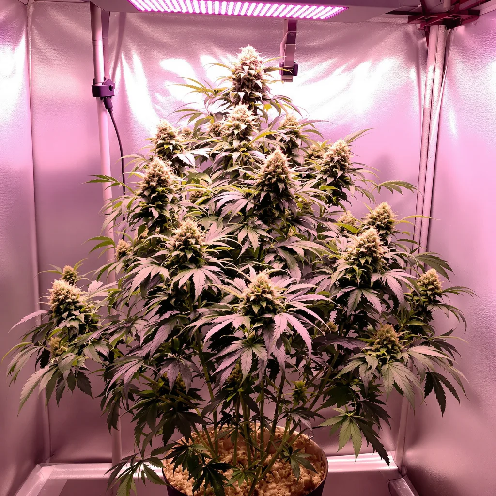 Planta de cannabis Alaska Thunderfuck en fase de floración — 60-100 cm autofloración