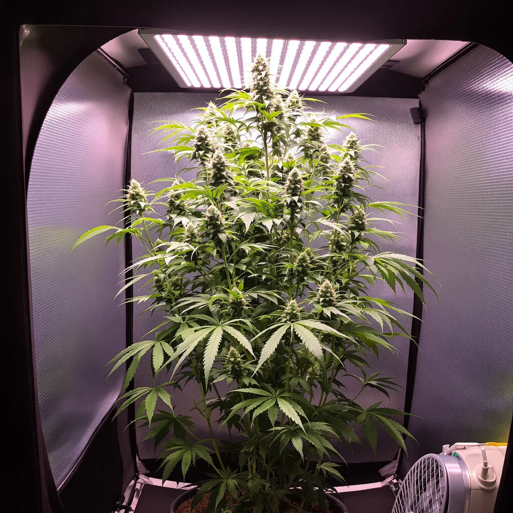 Planta de cannabis Alaskan Ice en fase de floración — 150-200 cm feminizada
