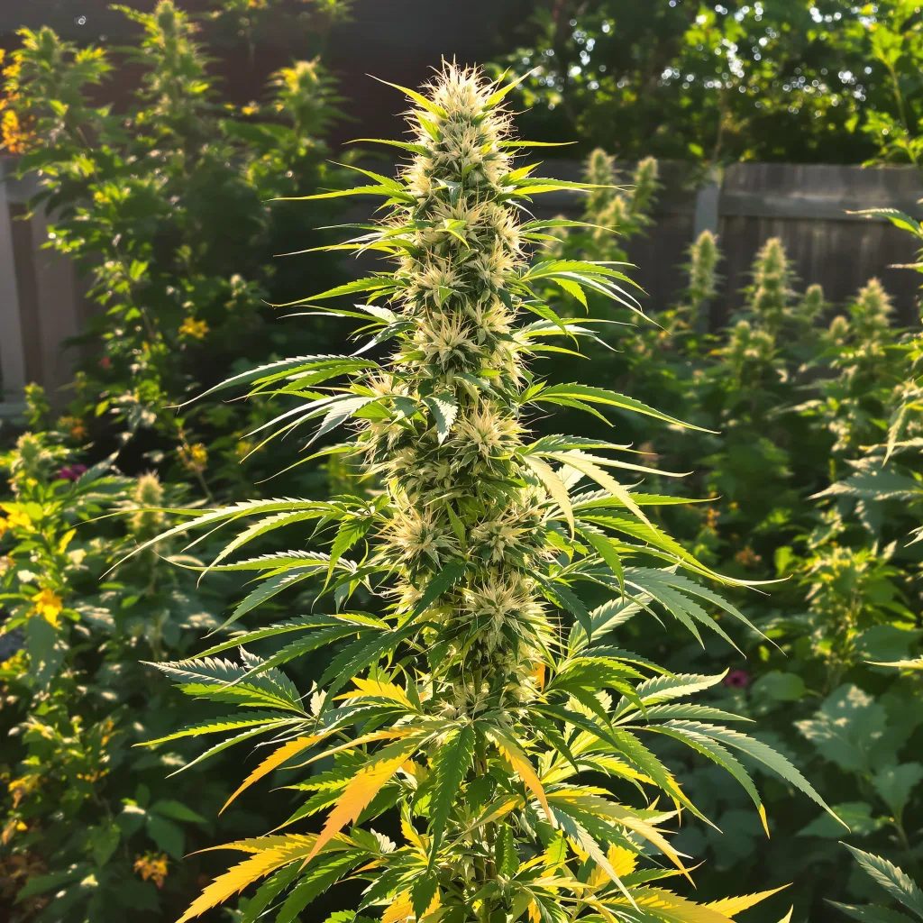 Alaskan Thunder Fuck 24% indica / 76% sativa — flor con tricomas visibles
