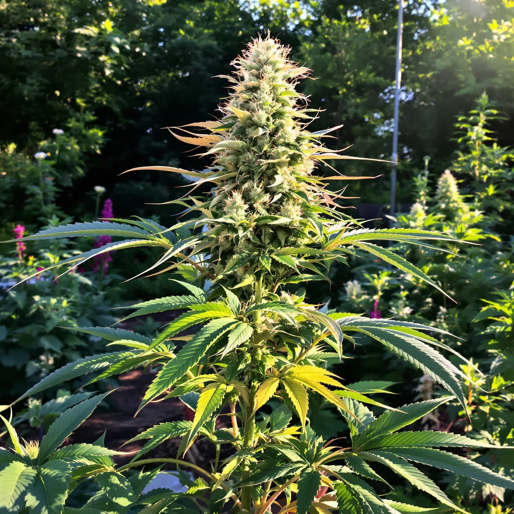 Alchemy 59% indica / 41% sativa — flor con tricomas visibles