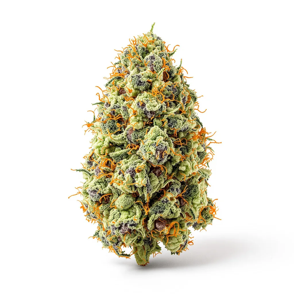 Alchemy 59% indica / 41% sativa — flor con tricomas visibles