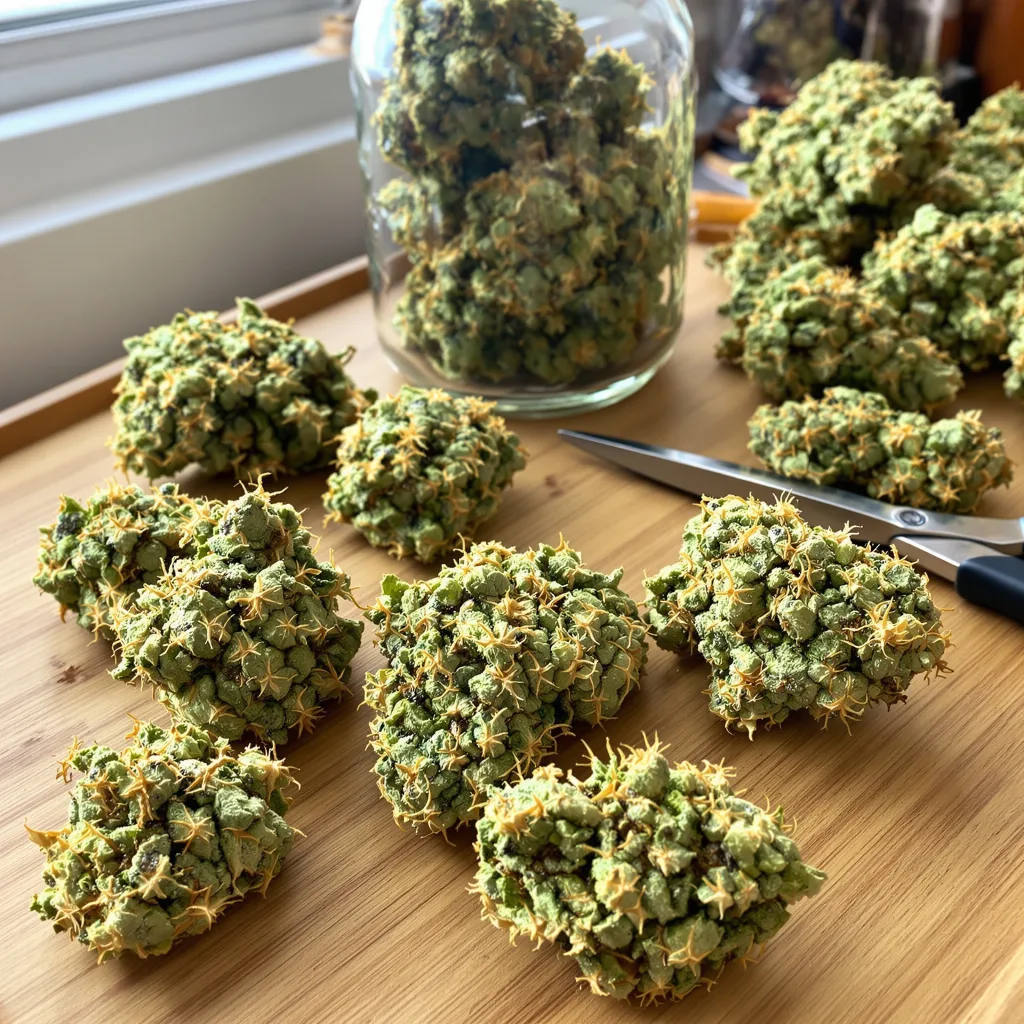 Alice In Wonderland 15% indica / 85% sativa — flor con tricomas visibles