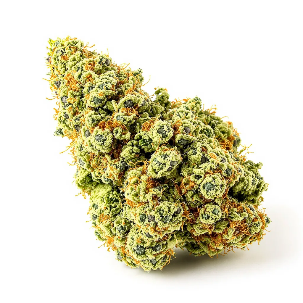 Alice In Wonderland 15% indica / 85% sativa — flor con tricomas visibles