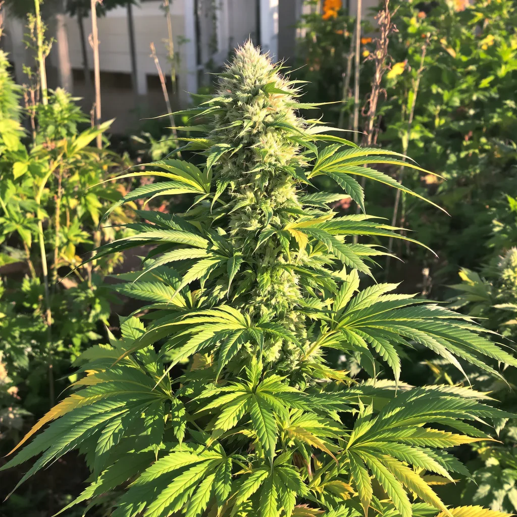 Alien Bubba 79% indica / 21% sativa — flor con tricomas visibles