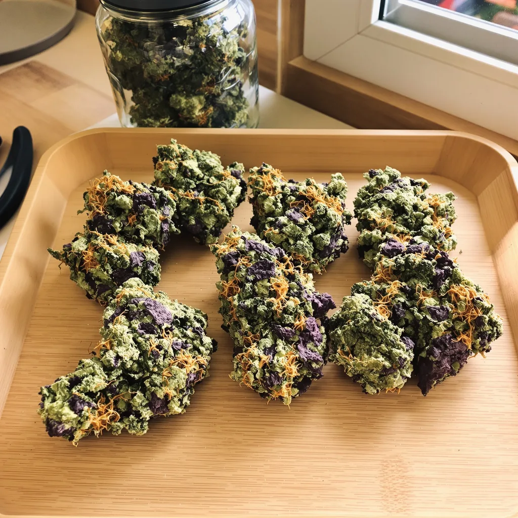Alien Bubba 79% indica / 21% sativa — flor con tricomas visibles