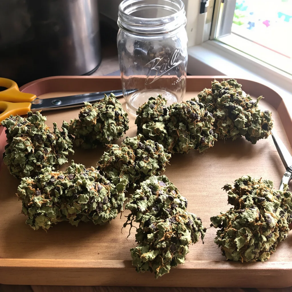 Alien Dawg 81% indica / 19% sativa — flor con tricomas visibles