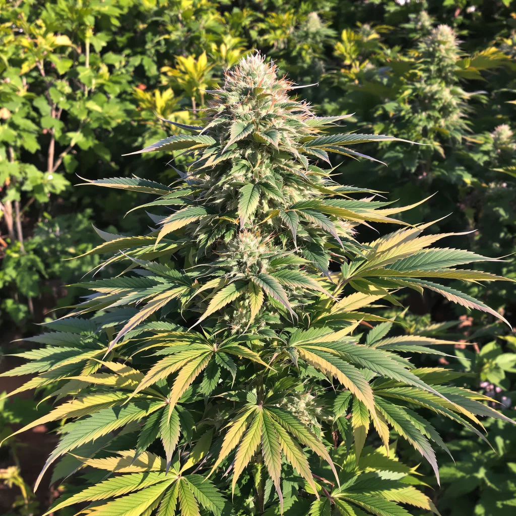 Alien Dawg 81% indica / 19% sativa — flor con tricomas visibles
