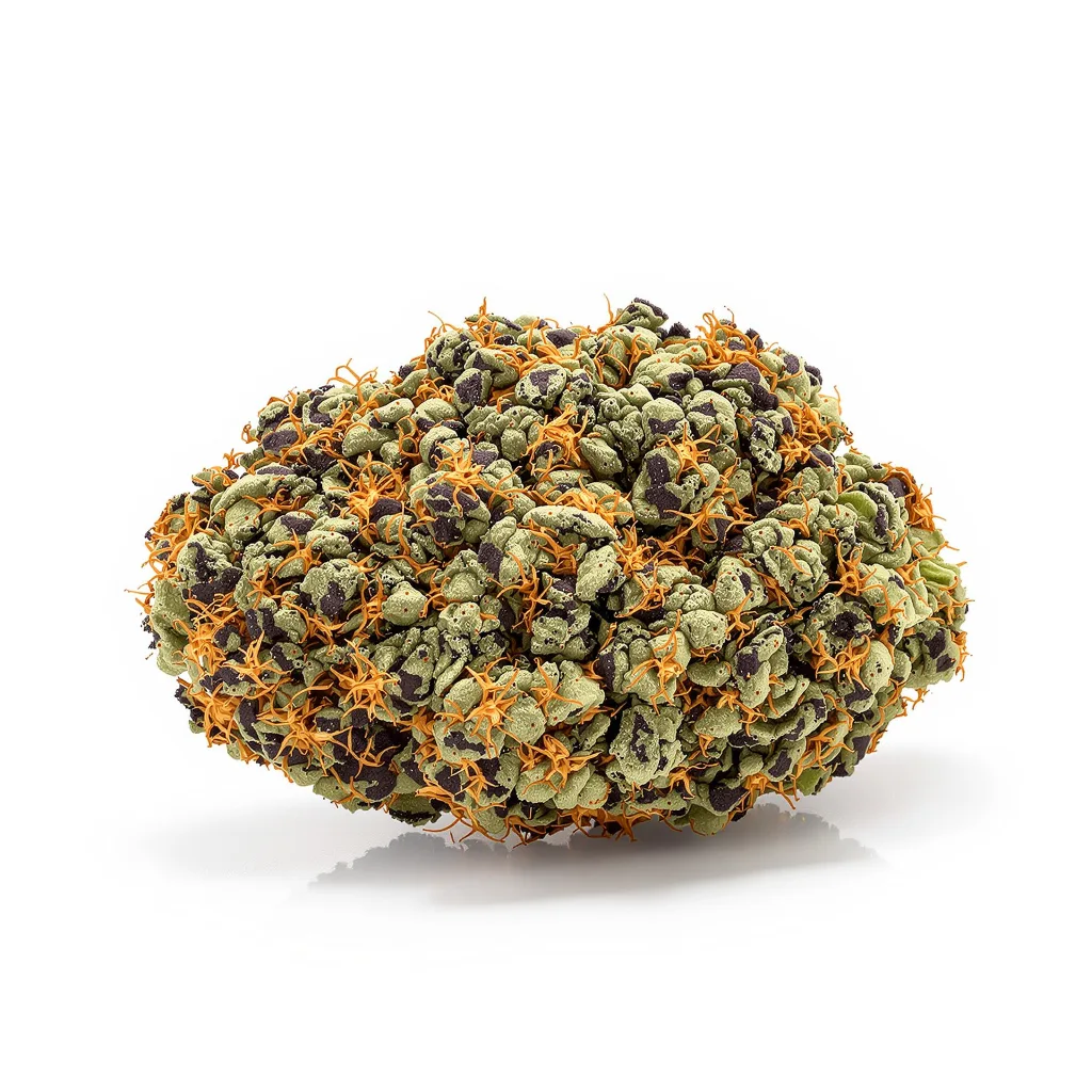 Alien Dawg 81% indica / 19% sativa — flor con tricomas visibles